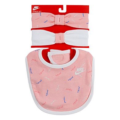 Baby Girl Nike Bib and Headband (3-Piece Set)