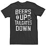 Men's Beers Up, Tailgates Down Graphic Tee