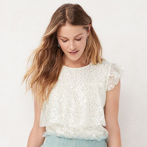 Kohls sequin tops sale