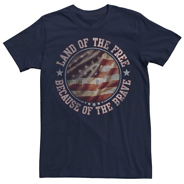 Men's Land Of The Free Because Of Brave Tee