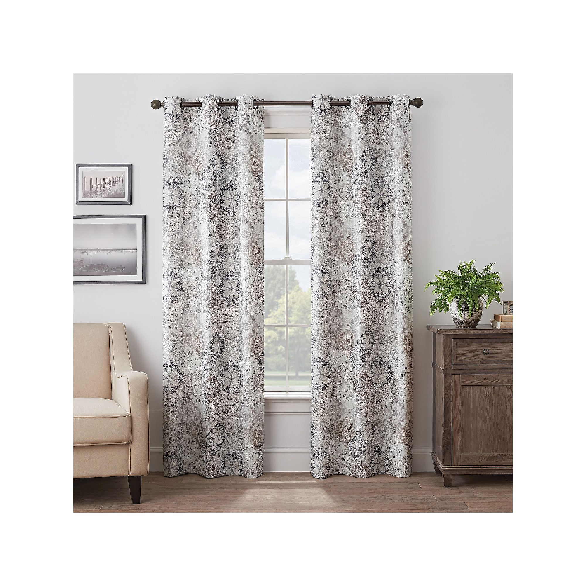 eclipse Martina Medallion Absolute Zero 100% Blackout 1-Panel Window Curtai