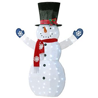 National Tree Co. 72 in Snowman Decoration & White LED Lights