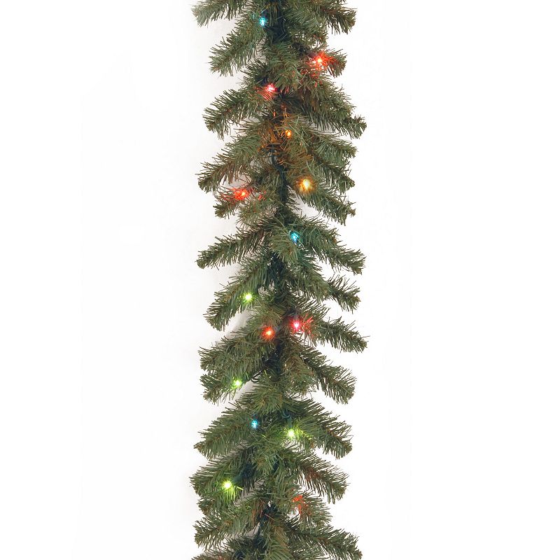 National Tree Company 9 ft. Kincaid Spruce Garland with Multicolor Lights, 