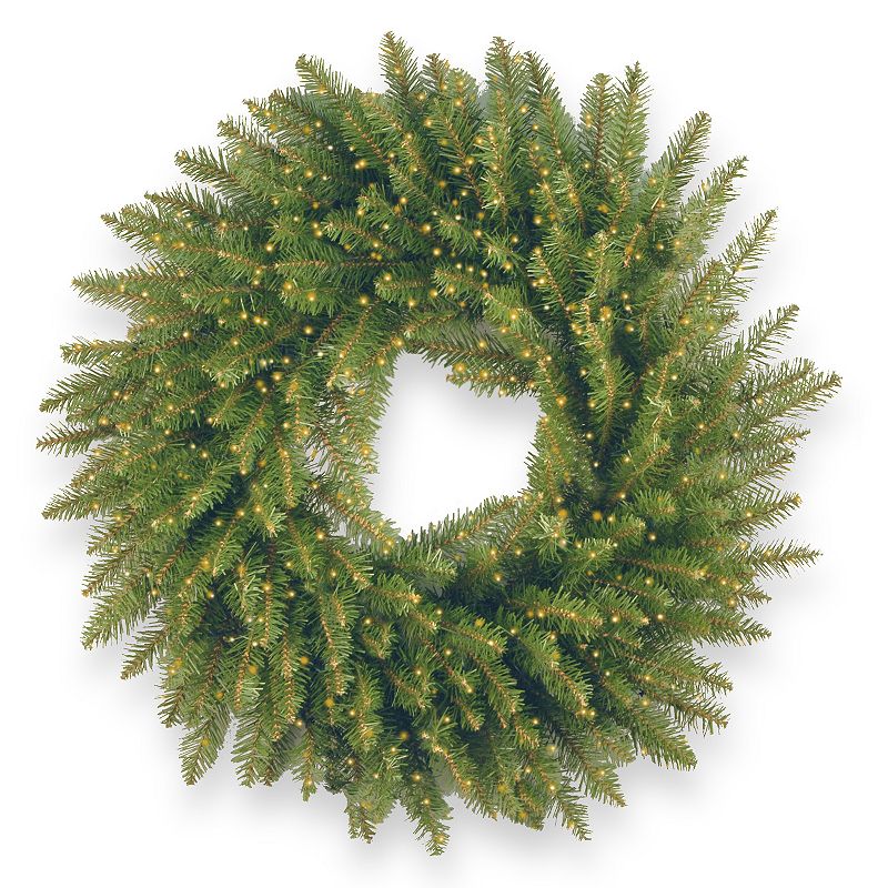 National Tree Co. 30-in. Kingswood Fir Wreath & Battery Operated Dual Color