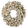 National Tree Company 30in. Snowy Sheffield Spruce Wreath with Battery Operated LED Lights