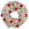 National Tree Company 30" Snowy Bristle Pine Wreath with Battery Operated LED Lights