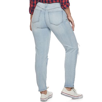 Juniors' SO® High-Rise Curvy Mom Destructed Jeans
