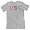 Men's USA Line Gradient Colored Red White & Blue Tee