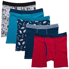 $60 Hanes Boys Red Black X-Temp Microfiber 3-Pack Underwear Boxer Brief  Kids M