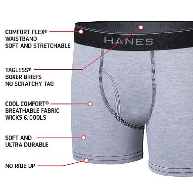 Hanes Ultimate Boys' 5-Pack Soft & Lightweight Boxer Brief Underwear