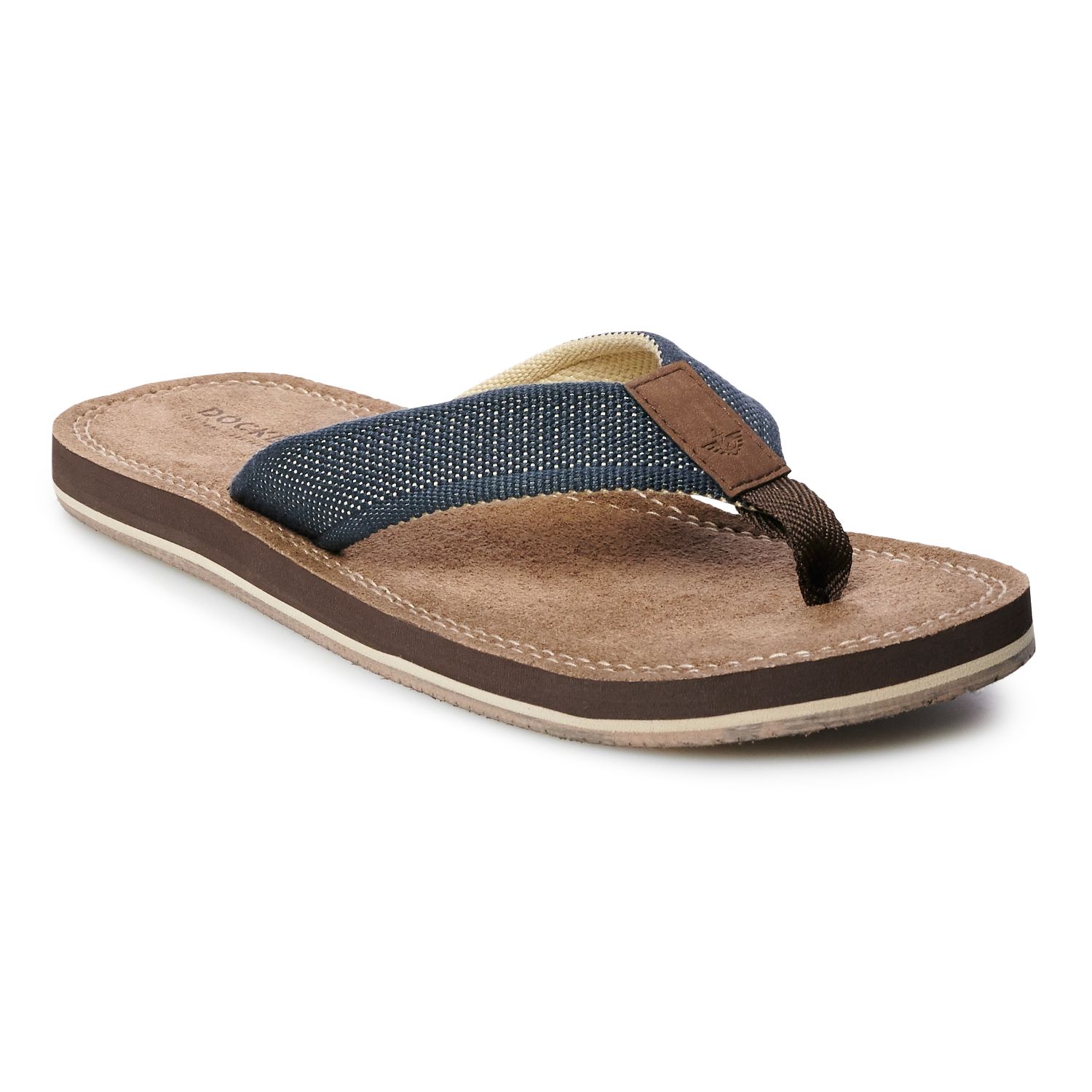 mens navy blue flip flops