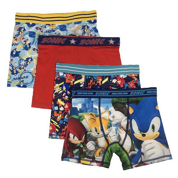 Sonic The Hedgehog Boys 4 Pack Boxer Briefs Size Large 10-12 Brand