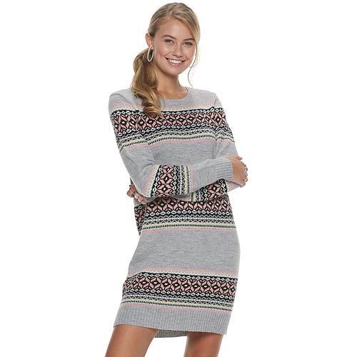 Juniors' Rewind Fair Isle Sweater Dress