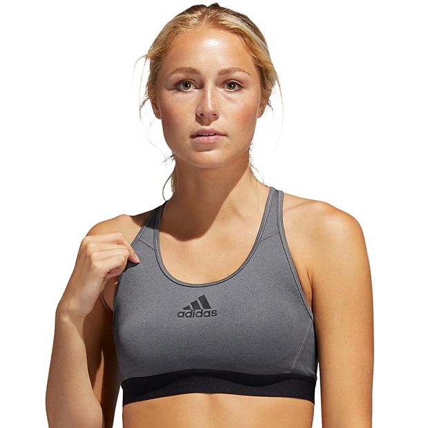 Adidas Don't Rest Alphaskin Womens Sports Bra Heather Grey Pink Size XS NEW