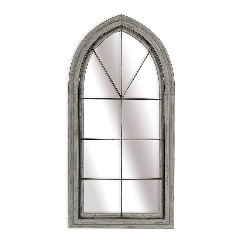 82194798 Belle Maison Window Pane Arch Mirror, Silver sku 82194798