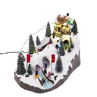 Motion LED Christmas Skiing Village