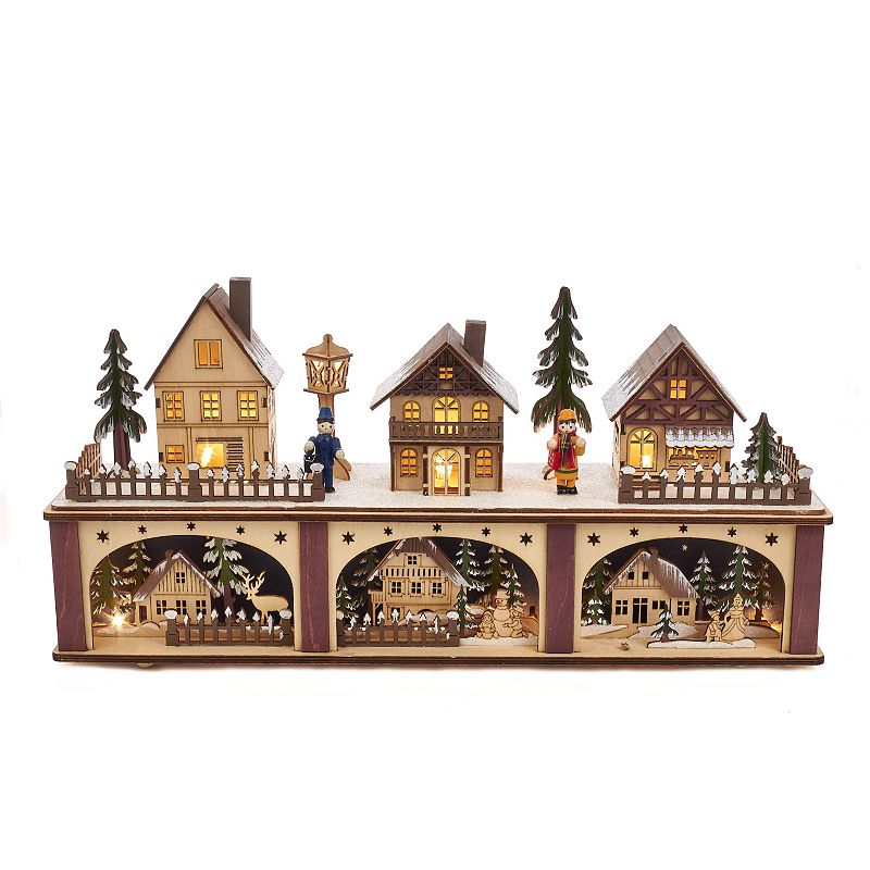 8.66-Inch Village LED House, Brown