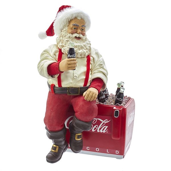 Kurt Adler CocaCola Santa Cooler Christmas Table Decor