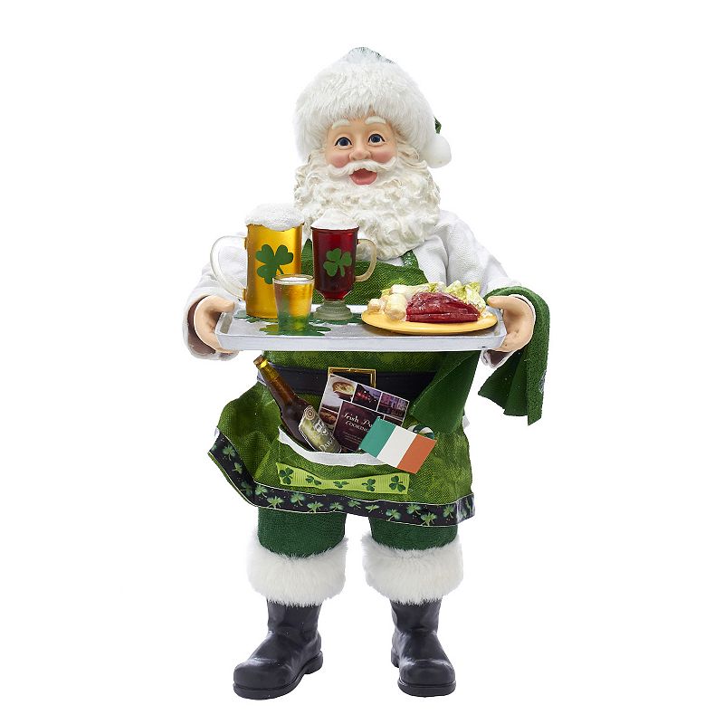 Fabriché Musical Irish Chef Santa, Multicolor
