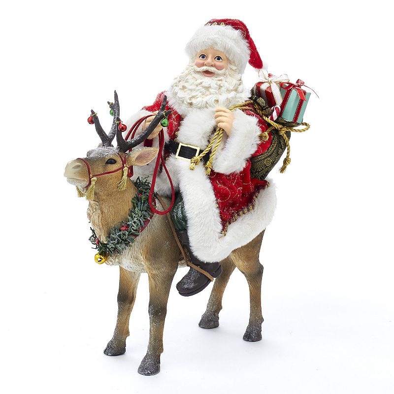 Kurt Adler 11.5-in. Santa on Reindeer Christmas Decor, Multicolor
