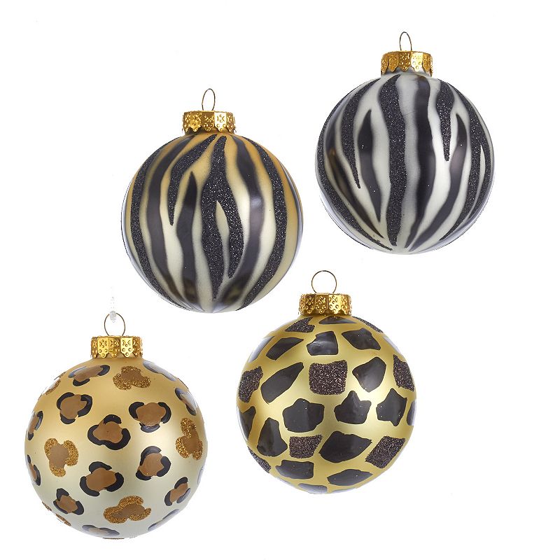 Kurt Adler Animal Ball Christmas Ornament 6-piece Set, Multicolor