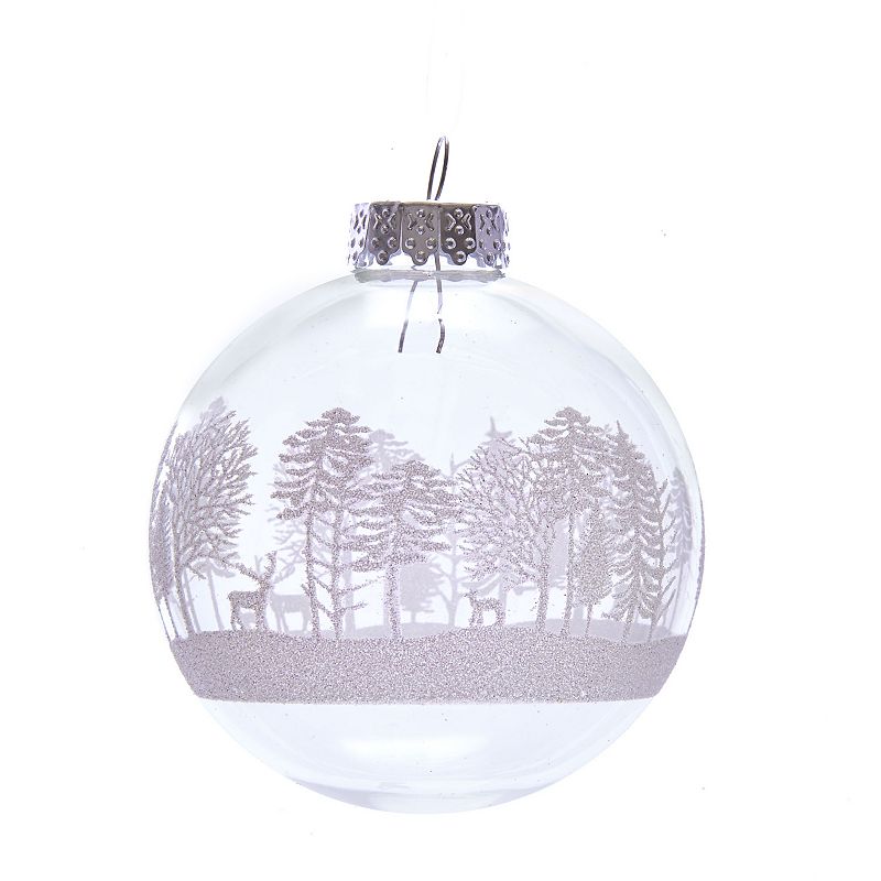 Kurt Adler White Tree Ball Christmas Ornament 6-piece Set, Multicolor
