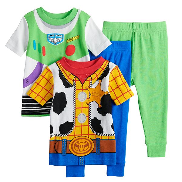 Disney Toy Story Toddler Boys' Woody And Toys At Play 4 Piece Pajama Set 