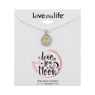 LovethisLife® Two-Tone "Love You to the Moon" Crystal Moon & Star Pendant Necklace