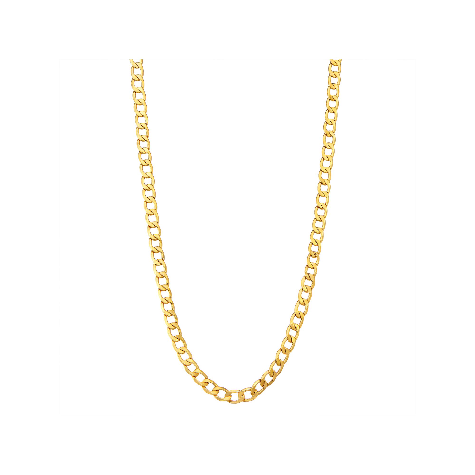 Jordan Blue Mens 14k Gold Cuban Curb Chain, Size: 20, Yellow