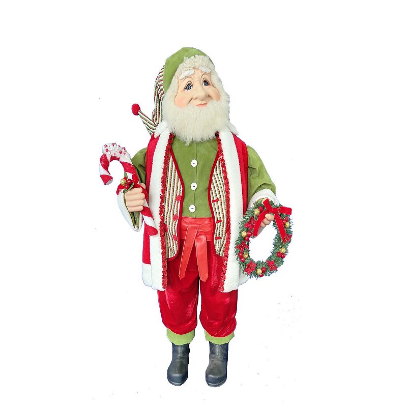 Kringle Klaus Elf with Wreath, Multicolor