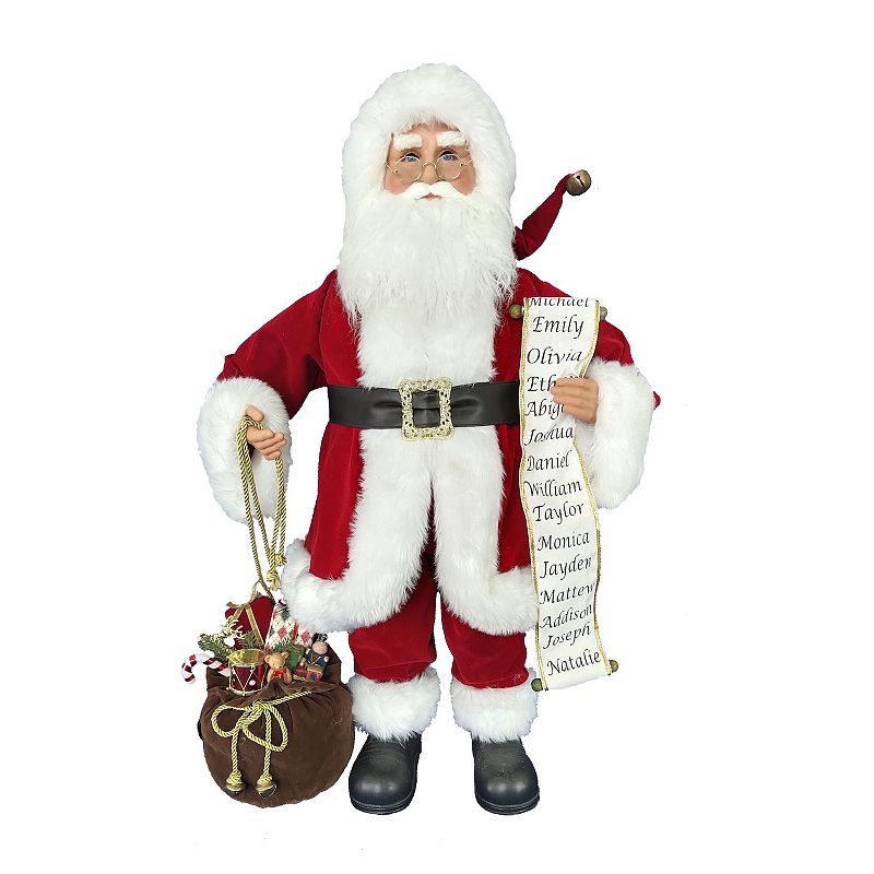 Kringle Klaus Traditional Santa and List, Multicolor