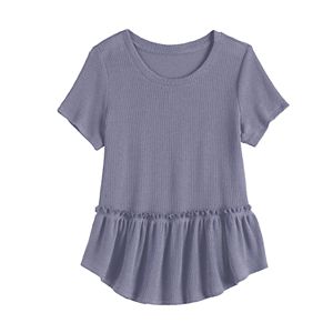 Speechless Girls Bell Sleeve Peplum Smocked Top