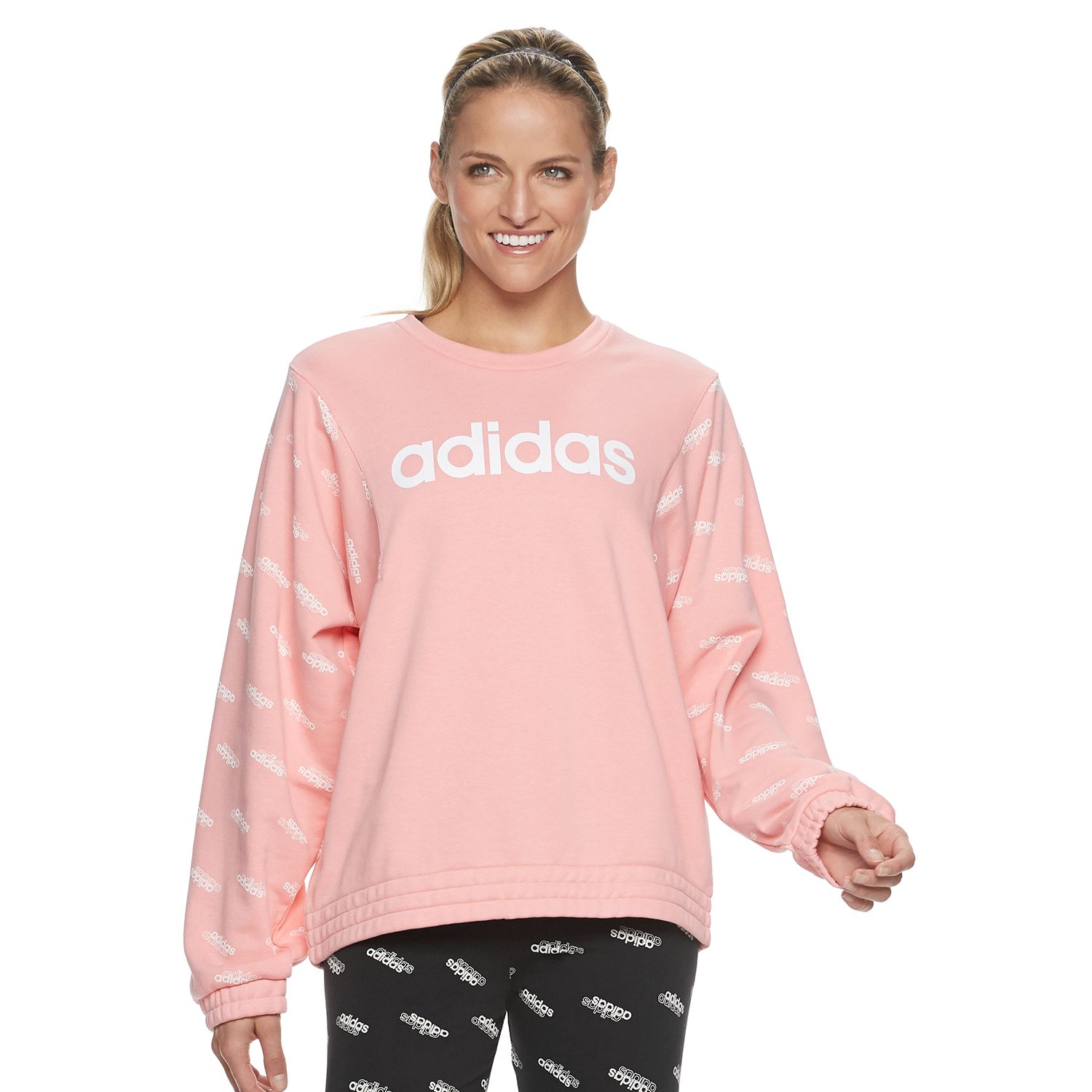 adidas pink oversized sweatshirt