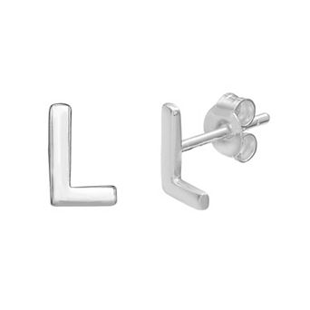 PRIMROSE Sterling Silver Initial Stud Earrings
