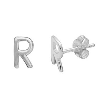 PRIMROSE Sterling Silver Initial Stud Earrings