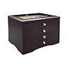 Modern Java 3-Drawer Lift Top Wooden Jewelry Box