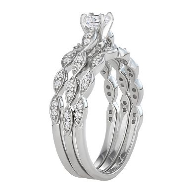 Simply Vera Vera Wang 14k White Gold 1/2 Carat T.W. Diamond Engagement Ring Set