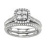 Simply Vera Vera Wang 14k White Gold 3/4 Carat T.W. Diamond Cushion Halo Engagement Ring Set