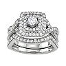 Simply Vera Vera Wang 14k White Gold 1 Carat T.W. Diamond Halo Engagement Ring Set