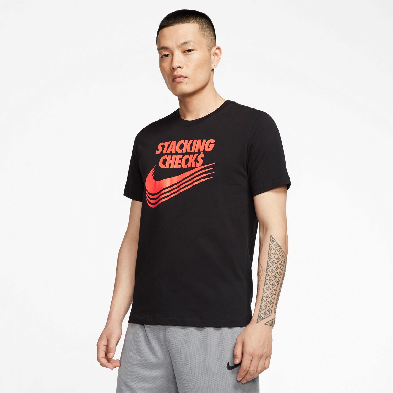 stacking checks nike shirt