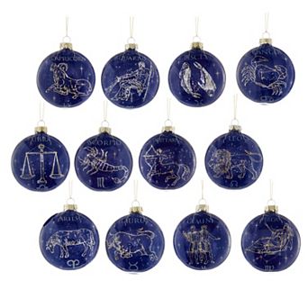 Glass Zodiac Set of 12 Ornaments
