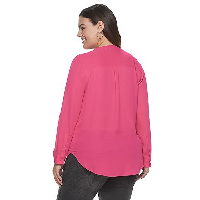 Plus Size Apt. 9® Ladder Front Convertible Sleeve Tunic