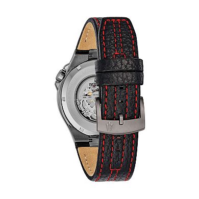 Bulova Men's Automatic Leather Watch - 98A237
