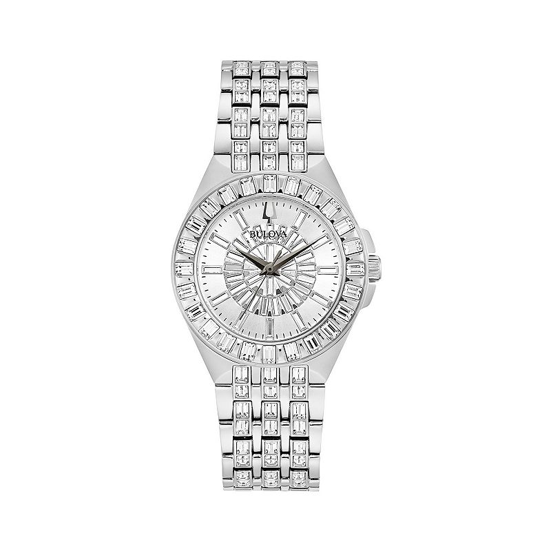 Bulova Womens Phantom Stainless Steel Crystal Baguette Watch - 96L278, Siz