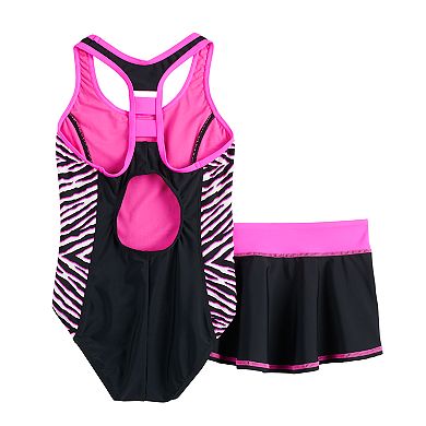 Girls 7-16 ZeroXposur Tiger Stripes 1-Piece & Cover-Up Skirt
