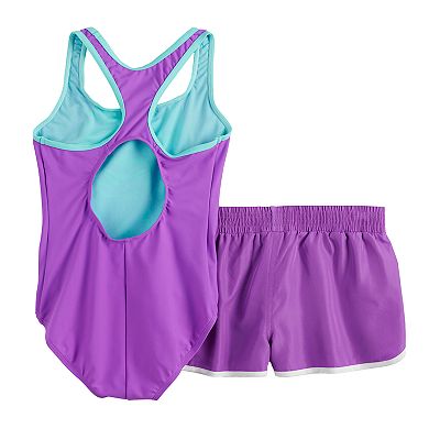 Girls 7-16 ZeroXposur Rainforest Riot 1-Piece & Cover-Up Shorts ...