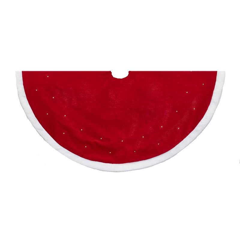 UPC 086131453809 product image for 50-inch Red with White LED Tree Skirt, Multicolor | upcitemdb.com