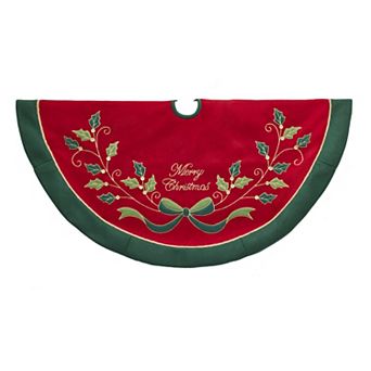Red and Green with Holly Tree Skirt