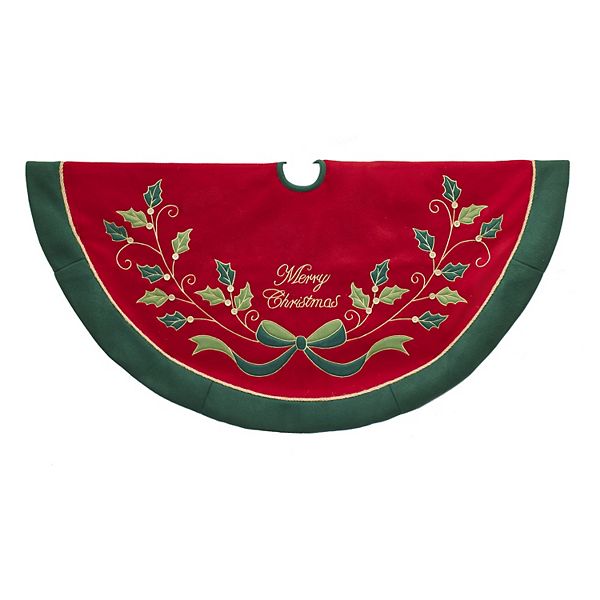 Red and Green with Holly Tree Skirt