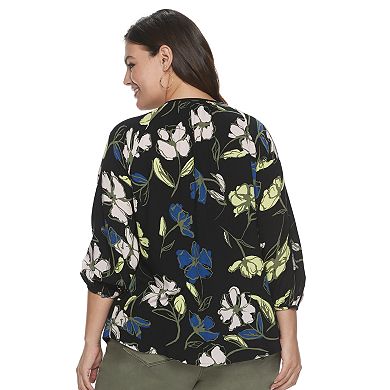 Plus Size EVRI Peasant Top